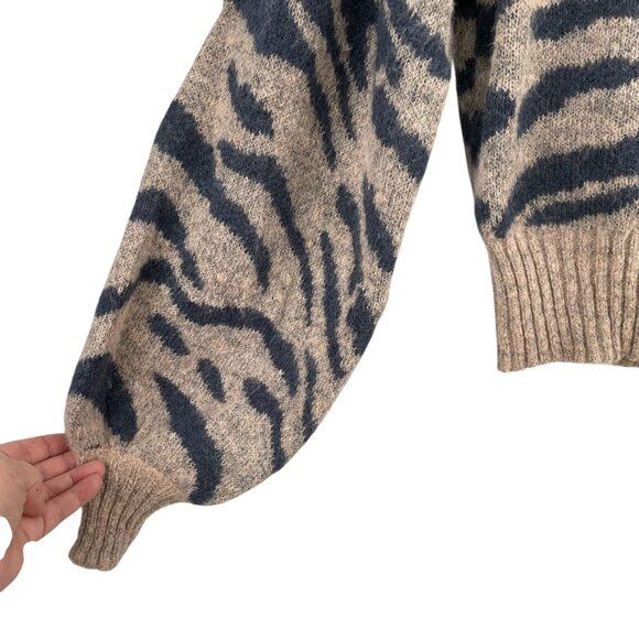 Anthropologie En Saison Mares Wool Blend Cropped Balloon Sleeve Sweater Womens M - Picture 7 of 14